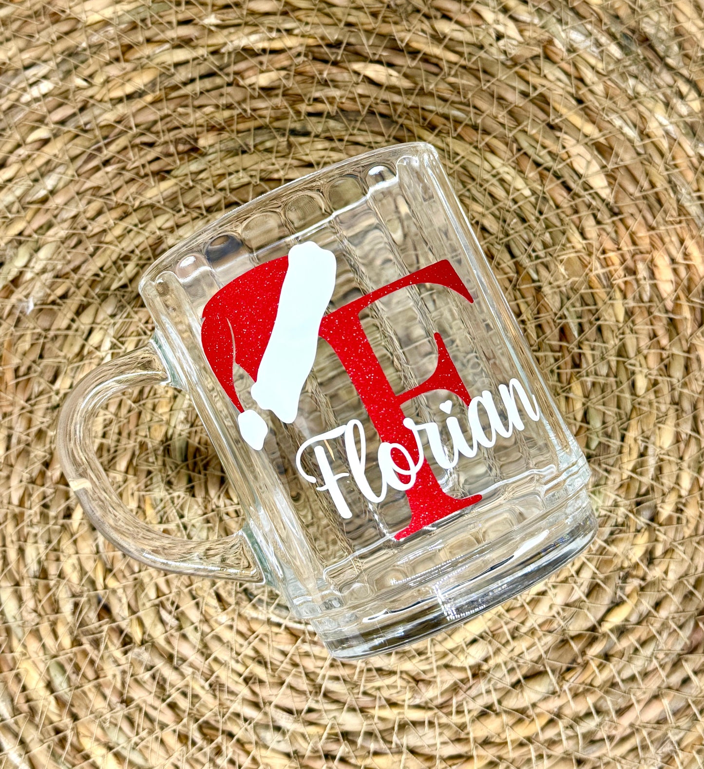 Tasse transparente personnalisée