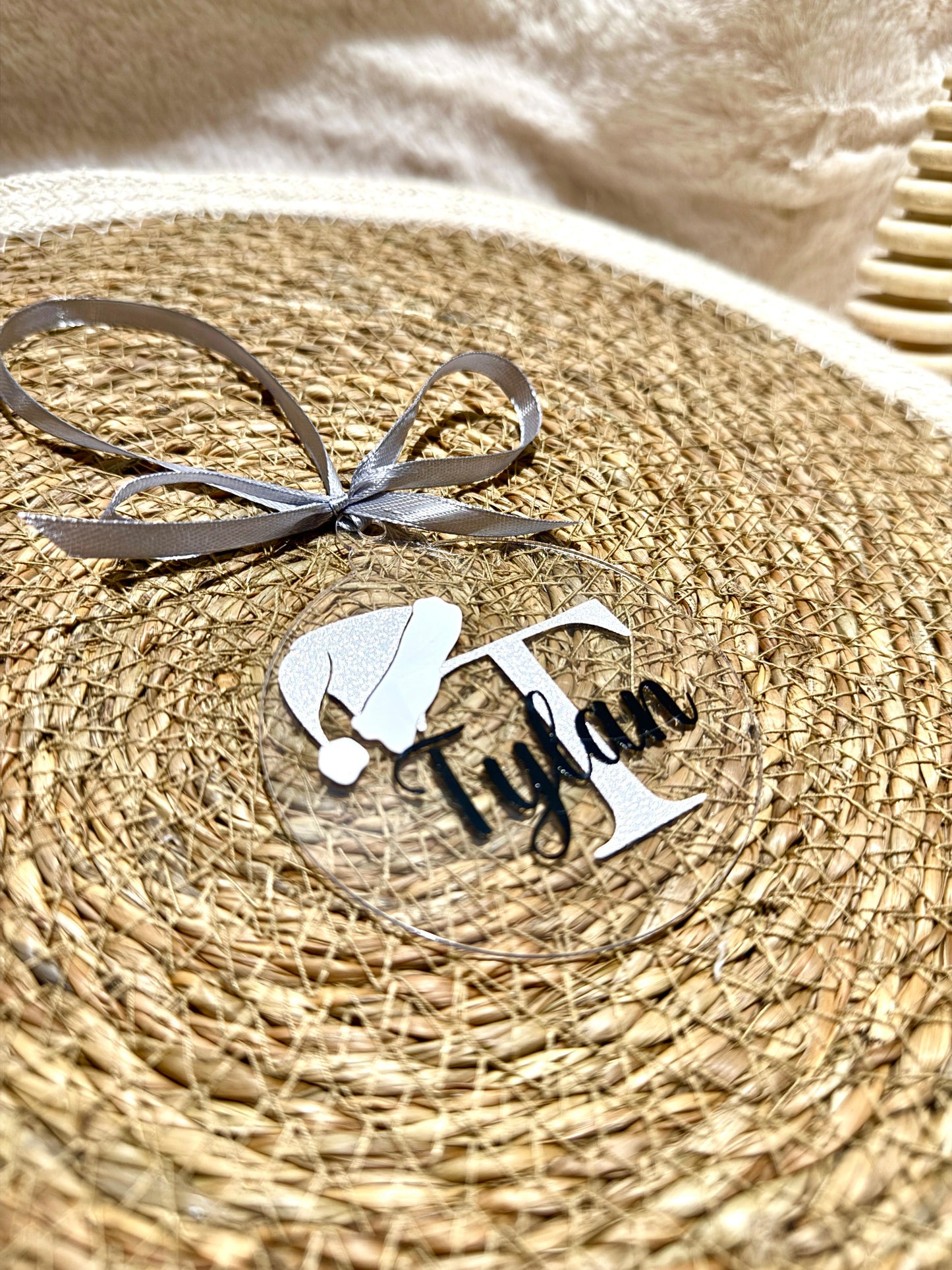 Boule de Noël transparente personnalisée