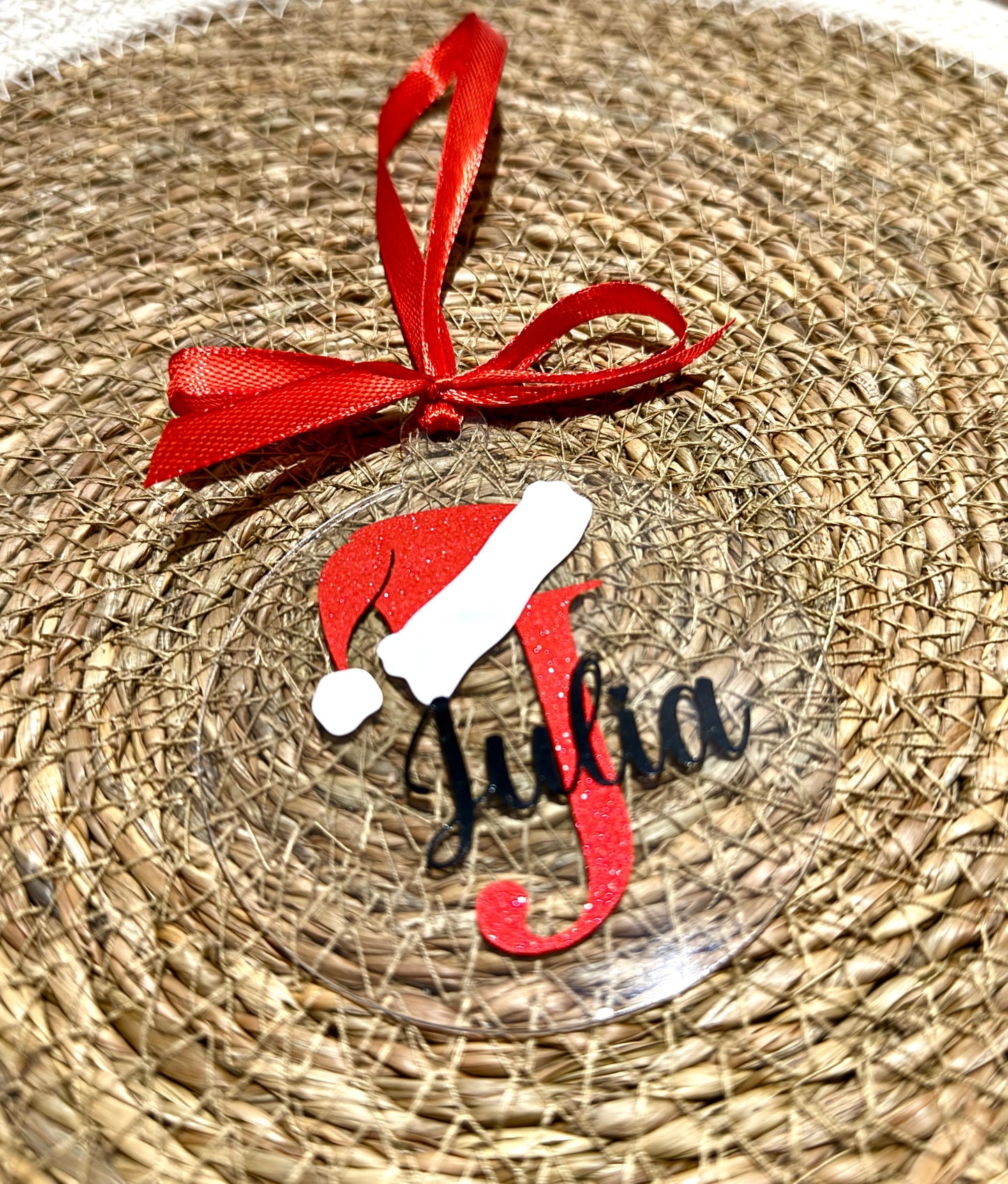 Boule de Noël transparente personnalisée