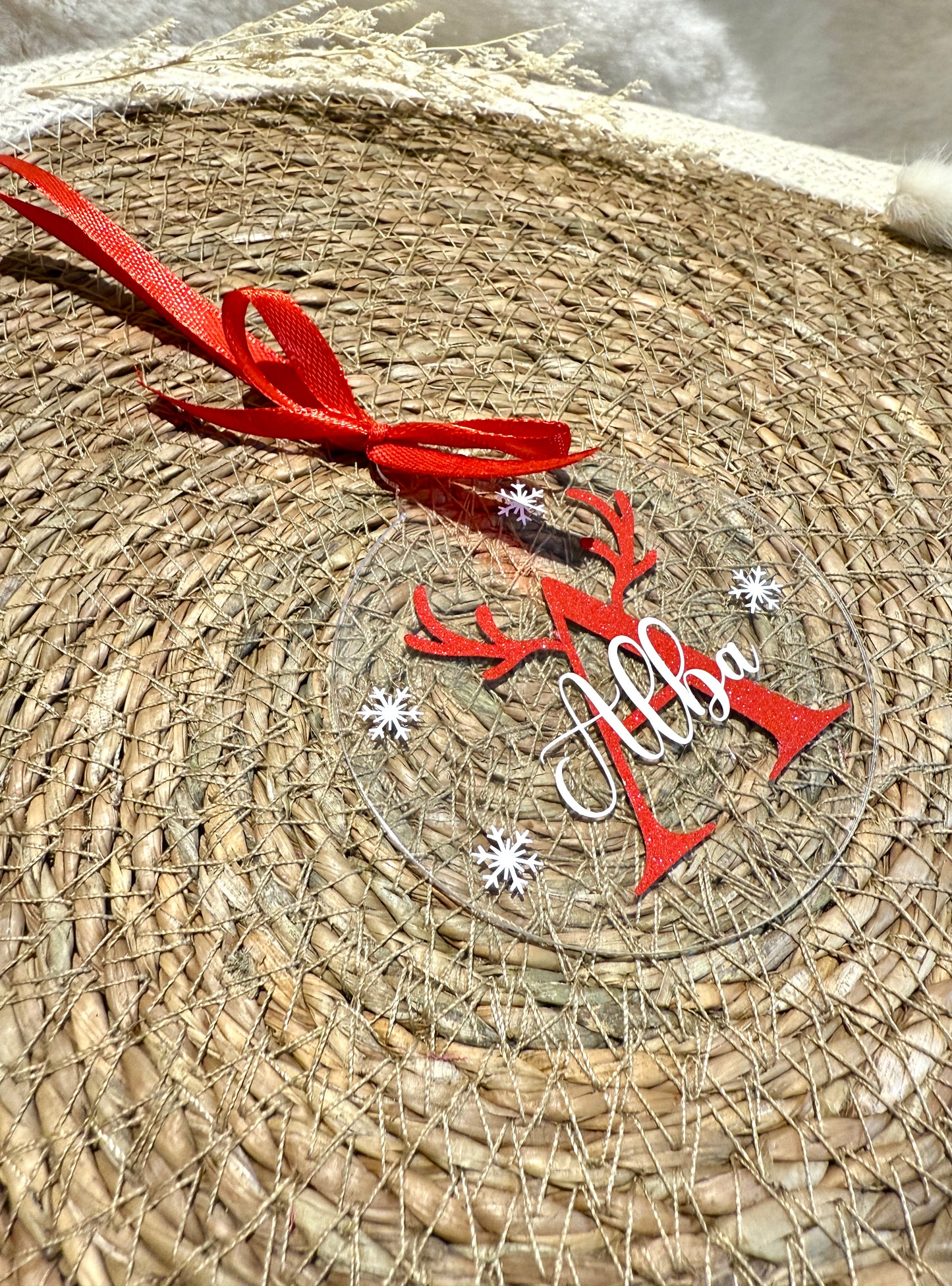 Boule de Noël transparente personnalisée